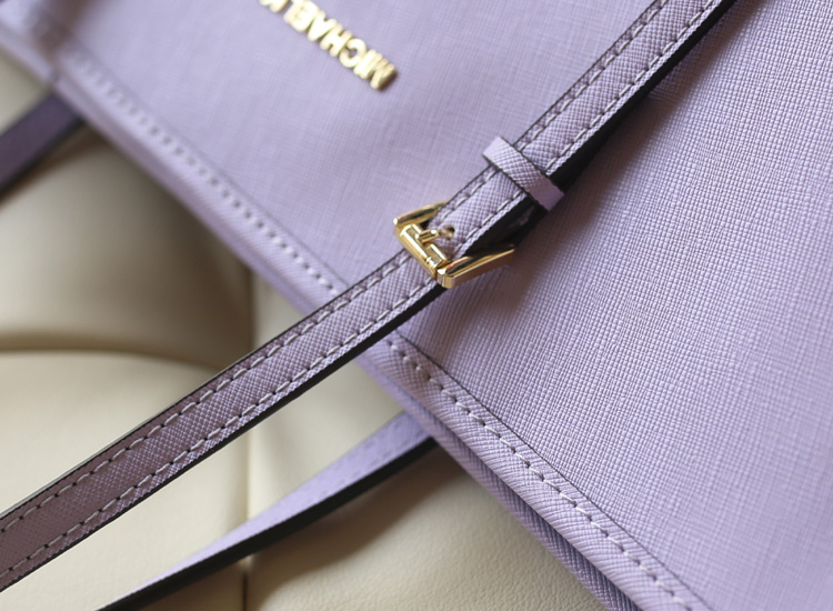 2014热销女包 MK Michael Kors 浅紫原版牛皮女士手提单肩包购物袋