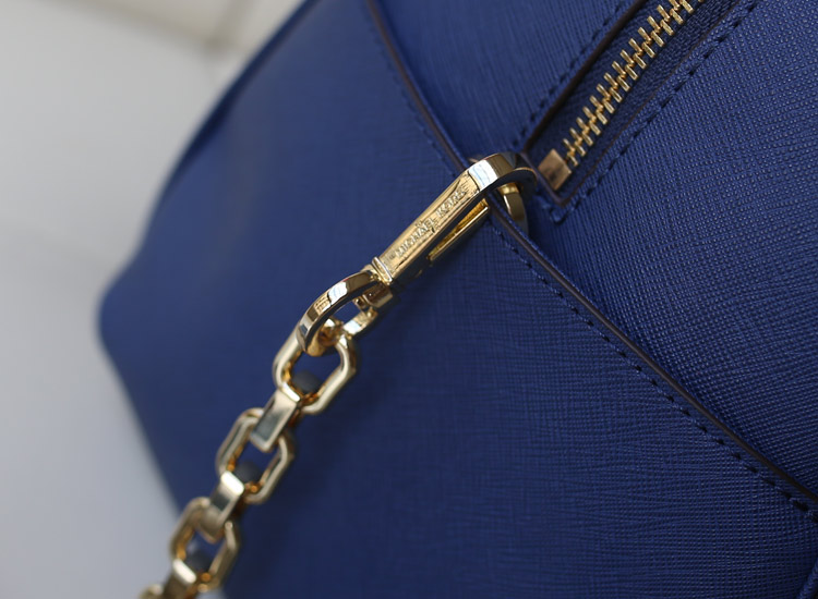 一件代发 MK2014新款大号链条枕头贝壳包原版皮 宝蓝 手提斜挎女包