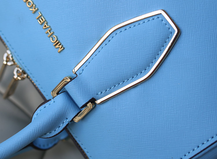 时尚欧美女包 MK2014新款链条包大号枕头包原版牛皮 浅蓝