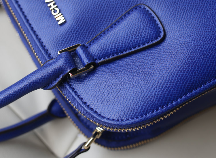 厂家直销 MK2014秋冬新款双拉链贝壳包 电光蓝 原版牛皮女士手提包